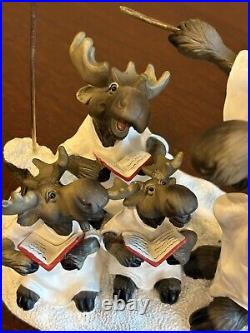 BIG SKY CARVERS MOUNTAIN MOOSES CHOIR OF MOOSE CHRISTMAS FIGURINE with ANGEL RARE