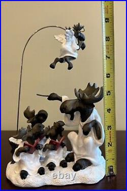 BIG SKY CARVERS MOUNTAIN MOOSES CHOIR OF MOOSE CHRISTMAS FIGURINE with ANGEL RARE