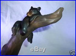 BIG SKY CARVERS Marc PIERCE Sculptural VASE cubs BEARS Tree Stream Earthenware