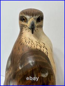 BIG SKY CARVERS Masters Edition 12 Red Tail Hawk 76/1250 KW White Wood Bird EUC