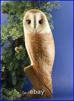 BIG SKY CARVERS Masters Edition Woodcarving Life Size Barn Owl Raptor Numbered