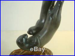 BIG SKY CARVERS RIVER DANCE Swimming Otters by Clark Schreibeis 11.5 EXC