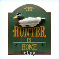 BIG SKY CARVERS The Duck Hunter Is Home/Hunting 3D Duck Decoy WOOD SIGN 19x16