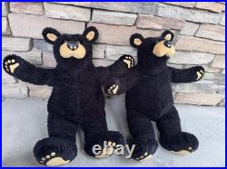 BearFoots Bear Plush Black Big Sky Carvers Artist Jeff Fleming 1996 17 LOT of 2