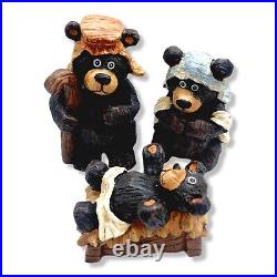 BearFoots Bear -tivity Christmas Nativity Set Fleming Carved Wood Cabin Rustic