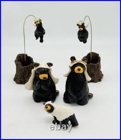 BearFoots Beartivity I Jeff Fleming Nativity Figurine Set Big Sky Carvers with Box