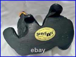 BearFoots Jeff Fleming Bear Raymond Sculpture Signed + Free Display Shelf Big