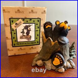 BearFoots by Jeff Fleming Mini Bears on Tree Figurine with Box Big Sky Carvers