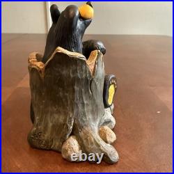 BearFoots by Jeff Fleming Mini Bears on Tree Figurine with Box Big Sky Carvers