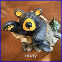 BearFoots by Jeff Fleming Mini Bears on Tree Figurine with Box Big Sky Carvers