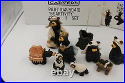 Bearfoots Bears Beartivity Nativity Jeff Fleming Big Sky Carvers 2 sets with box
