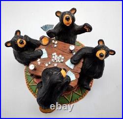 Bearfoots Bears CARD SHARKS Poker FIGURINE Jeff Fleming Big Sky CarversCheaters