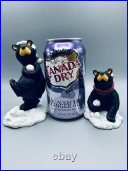 Bearfoots Bears Jeff Fleming Big Sky Carvers Snow Bear Fight Two Figurines #6729