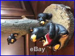 Bearfoots Bears by Jeff Fleming BEAR WITH CUBS Lamp Big Sky Carvers -Numbered