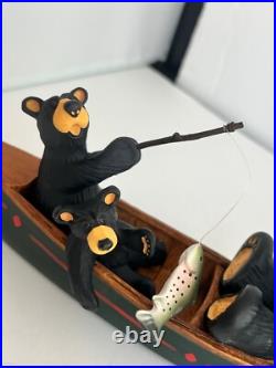 Bearfoots Big Sky Carver Jeff Fleming Fishin' Buddies Bear Figurine Limited Ed