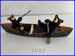 Bearfoots Big Sky Carver Jeff Fleming Fishin' Buddies Bear Figurine Limited Ed