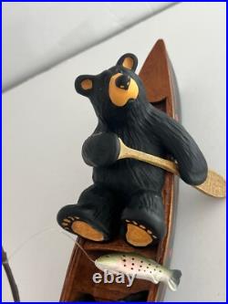 Bearfoots Big Sky Carver Jeff Fleming Fishin' Buddies Bear Figurine Limited Ed