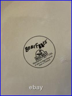 Bearfoots Big Sky Carvers Canister Set & Bowl Jeff Fleming Ceramic Bear Paw 3pc