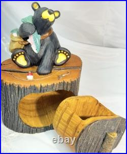 Bearfoots Big Sky Carvers Jeff Fleming Bounty Box Bear with Fish
