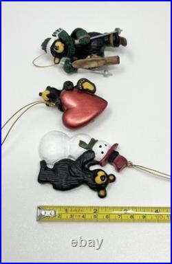 Bearfoots Black Bear Tree Ornaments & Figure Jeff Fleming Big Sky Carvers Lot 13
