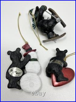 Bearfoots Black Bear Tree Ornaments & Figure Jeff Fleming Big Sky Carvers Lot 13