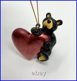 Bearfoots Black Bear Tree Ornaments & Figure Jeff Fleming Big Sky Carvers Lot 13