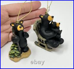 Bearfoots Black Bear Tree Ornaments & Figure Jeff Fleming Big Sky Carvers Lot 13