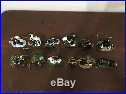 Bearfoots Jeff Fleming Bear 12 Days Of Christmas Ornaments Complete Set Signed