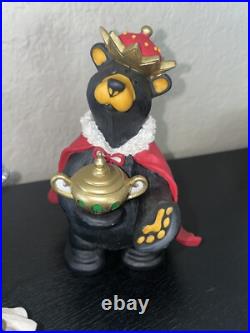 Bearfoots Jeff Fleming Black Bear Figurines #50479 Beartivity III Nativity Resin