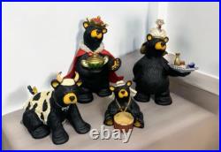 Bearfoots Jeff Fleming Black Bear Figurines Beartivity III Nativity Resin