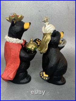 Bearfoots Jeff Fleming Black Bear Figurines Beartivity III Nativity Resin