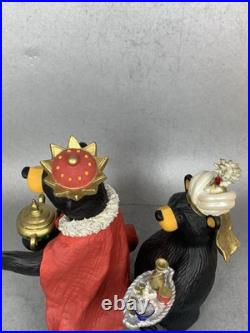 Bearfoots Jeff Fleming Black Bear Figurines Beartivity III Nativity Resin