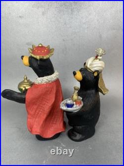 Bearfoots Jeff Fleming Black Bear Figurines Beartivity III Nativity Resin