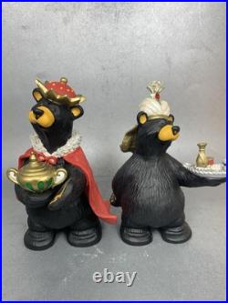 Bearfoots Jeff Fleming Black Bear Figurines Beartivity III Nativity Resin