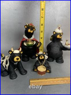 Bearfoots Jeff Fleming Black Bear Figurines Beartivity III Nativity Resin