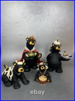 Bearfoots Jeff Fleming Black Bear Figurines Beartivity III Nativity Resin