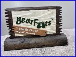 Bearfoots Jeff Fleming Sign Dealer Display LOVABLE BRUINS Cabin Decor VERY RARE
