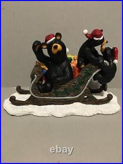 Bearfoots Jingle Bears Jeff Fleming Big Sky Carvers Christmas figurine -NO BOX