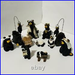 Bearfoots Nativity Set Jeff Fleming Big Sky Carvers 13 Pc Bears