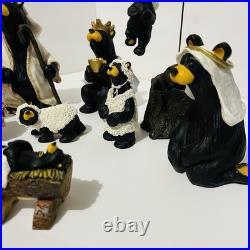 Bearfoots Nativity Set Jeff Fleming Big Sky Carvers 13 Pc Bears