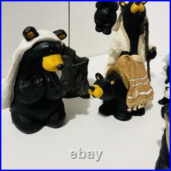 Bearfoots Nativity Set Jeff Fleming Big Sky Carvers 13 Pc Bears