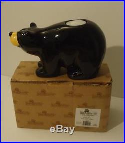 Bearfoots Piggy Bear Retired Ceramic Tealight Candle Holder Big Sky Carvers