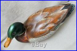 Beautiful BIG SKY Carvers Wooden Duck Decoy, Vintage Signed Emistensen Mallard