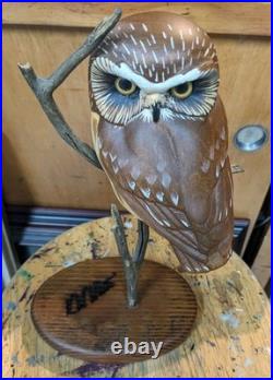 Beautiful Big Sky Carvers Wood Owl By Ken White