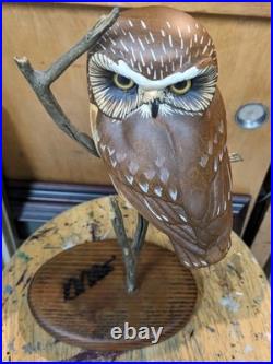 Beautiful Big Sky Carvers Wood Owl By Ken White