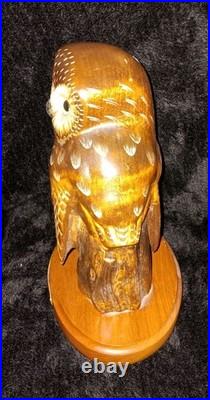 Beautiful Big Sky Carvers Wood Owl Evening Tracker By Ken White Limited /1250