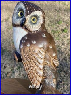Beautiful Big Sky Carvers Wood Owl Evening Tracker By Ken White Limited 411/1250