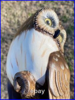 Beautiful Big Sky Carvers Wood Owl Evening Tracker By Ken White Limited 411/1250