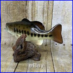 Big Mouth Bass Fish Figurine Big Sky Carvers Bill Reel Signed Hand Carved