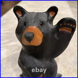 Big Sky Bear (Mikey) Rare Jeff Fleming Big Sky Carvers Black Bear Waving 13